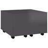 vidaXL Coffee Table High gloss grey Engineered wood Medium Extendable