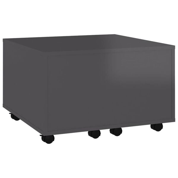 vidaXL Coffee Table High gloss grey Engineered wood Medium Extendable