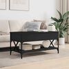 vidaXL Coffee Table Black Engineered wood and metal Medium