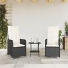 vidaXL Reclining Garden Chair Set of 2 Black, Cream White