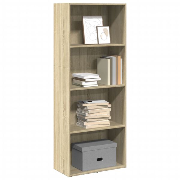 vidaXL Bookcase Sonoma oak Engineered wood Medium Bookcase Rectangular