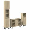 vidaXL Bathroom Furniture Set Sonoma oak Engineered wood, iron 3 piece set