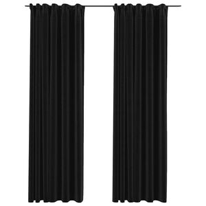 vidaXL Linen-Look Blackout Curtains with Hooks 2 pcs Anthracite 55.1x88.6"