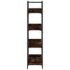 vidaXL Bookcase Smoked Oak Engineered Wood, Metal 39.4 x 13.0 x 57.3 in