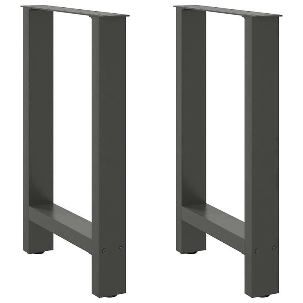 vidaXL Coffee Table Leg Set of 2 Anthracite Powder-Coated Steel Medium