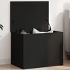 vidaXL Storage Box Black Engineered Wood Medium Storage Box