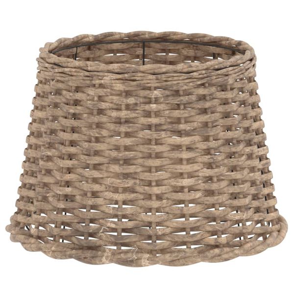 vidaXL Lamp Shade Brown Wicker, Iron Medium Decorative Inlays