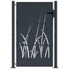 vidaXL Garden Gate Anthracite 39.4x59.1" Steel Grass Design