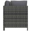 vidaXL Garden Sofa Grey PE rattan, steel, polyester 3-Seater
