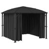 vidaXL Gazebo with Curtains 118.1x118.1x104.3" Anthracite