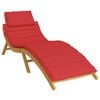 vidaXL Sun Lounger Cushion Red Oxford fabric 73.2 x 22.8 x 1.6 inches