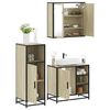 vidaXL Bathroom Furniture Set Sonoma Oak Engineered Wood, Metal, Glass