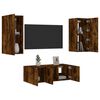 vidaXL TV Wall Unit Smoked Oak Engineered Wood