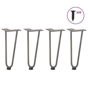 vidaXL Hairpin Table Leg Natural steel Solid powder-coated steel