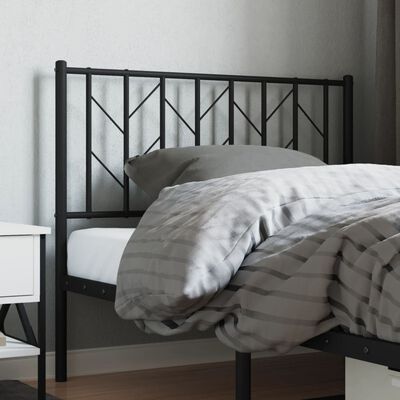 vidaXL Metal Headboard Black 39.4"