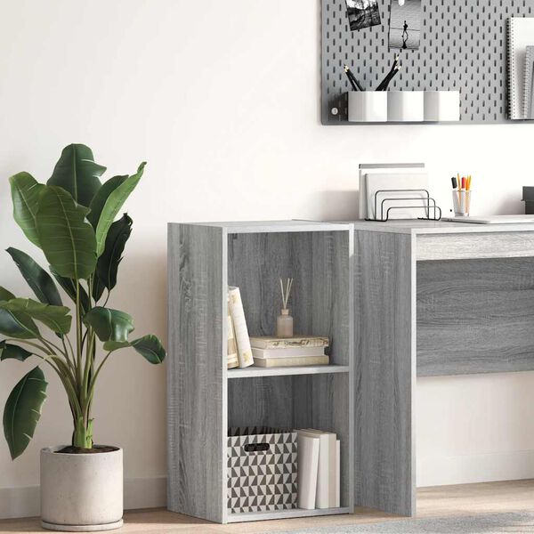vidaXL Bookcase Grey Sonoma Engineered Wood Bookcase Rectangular