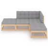 vidaXL Garden Lounge Set Natural wood Solid pine wood, polyester