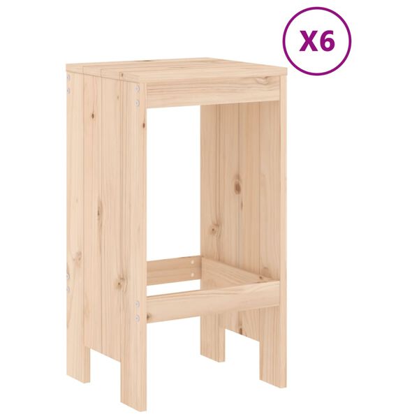 vidaXL Garden Bar Set Natural Pine Solid Pine Wood Medium Sturdy