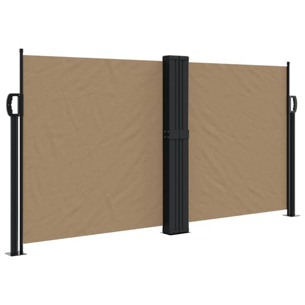vidaXL Retractable Side Awning Taupe Polyester with PU coating, Steel