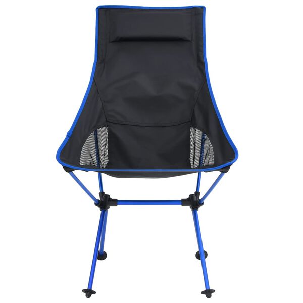 vidaXL Foldable Camping Chair PVC and Aluminium Black
