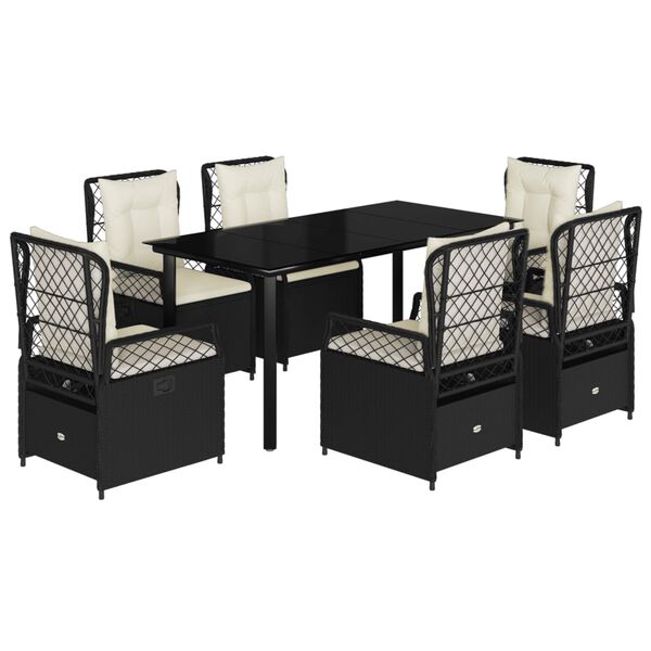 vidaXL Garden Dining Set Black, Cream White