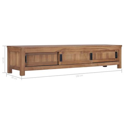 vidaXL TV Cabinet 59.1"x11.8"x11.8" Solid Teak Wood