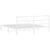 vidaXL Bed Frame White Powder-coated steel Full Bed Frame Rectangular
