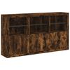 vidaXL Sideboard Smoked oak Engineered wood, glass Large Sideboard