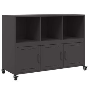 vidaXL Sideboard Black Cold-rolled steel Medium Cabinet Rectangular