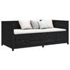vidaXL Day Bed Black Solid pine wood Small Twin Day Bed Rectangular