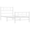 vidaXL Bed Frame White Powder-Coated Steel 35.4x78.7 in Bed Frame