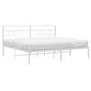 vidaXL Metal Bed Frame White Powder-coated steel Double Metal Bed Frame