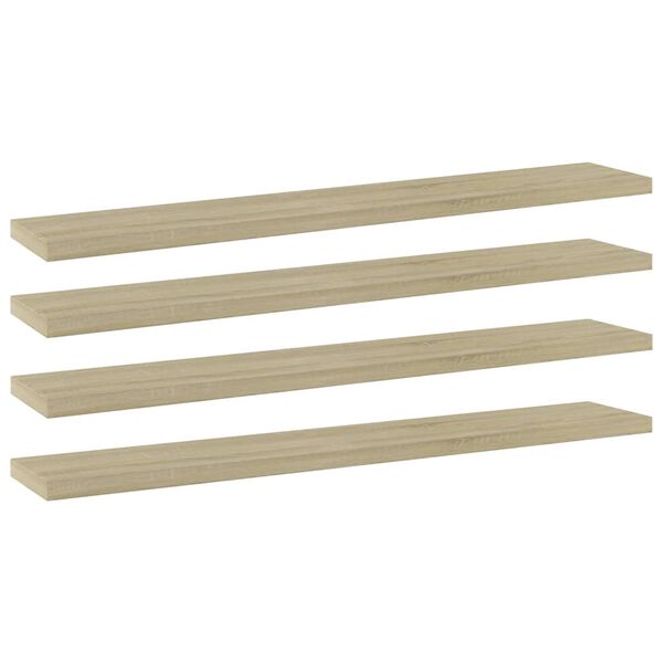 vidaXL Shelf Set of 4 Sonoma Oak Engineered Wood 23.6x3.9x0.6 in