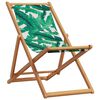 vidaXL Beach Chair Green Solid eucalyptus wood, 100% polyester fabric