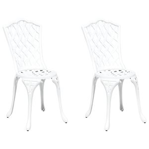 vidaXL Garden Chair 2 pcs White 39 x 40 x 87cm Aluminium