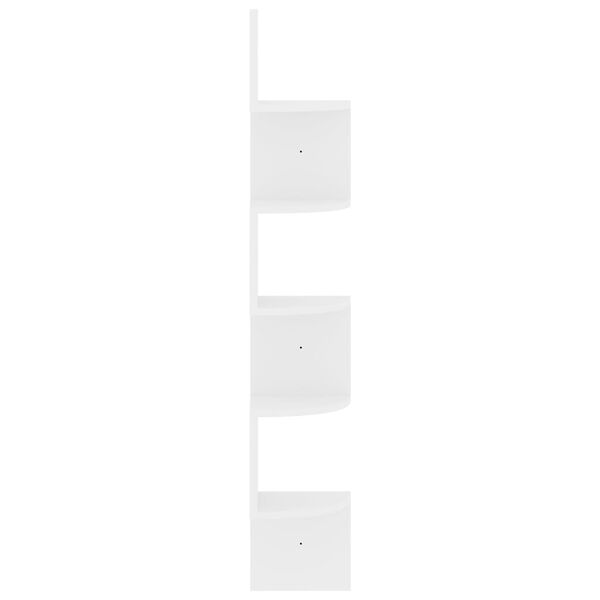 vidaXL Wall Corner Shelf High gloss white Engineered wood Medium