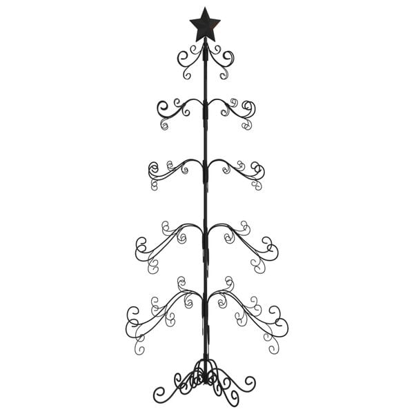 vidaXL Metal Christmas Tree black 59.06 in Powder-coated Steel