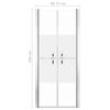 vidaXL Shower Door Half Frosted ESG 28"x74.8"