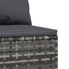 vidaXL Patio Middle Sofa Grey PE rattan, powder-coated steel, fabric