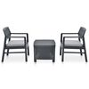vidaXL 3 Piece Patio Lounge Set Plastic Anthracite