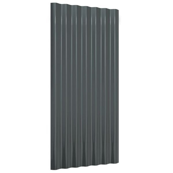 vidaXL Roof Panels 12 pcs Galvanized Steel Anthracite 31.5"x14.2"