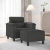 vidaXL Sofa Chair With Footstool Dark Grey