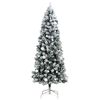vidaXL Artificial Hinged Christmas Tree Green and white PVC, Iron, Plastic