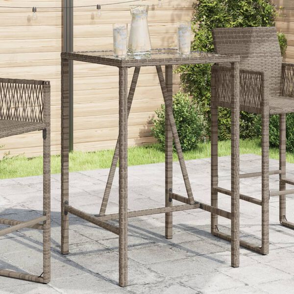 vidaXL Outdoor Bar Table Grey, Black