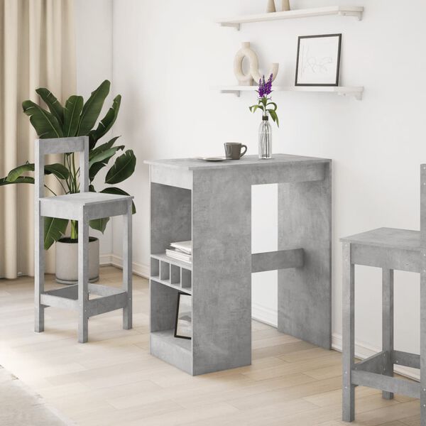 vidaXL Bar Table Concrete Grey Engineered Wood Tall Bar Table