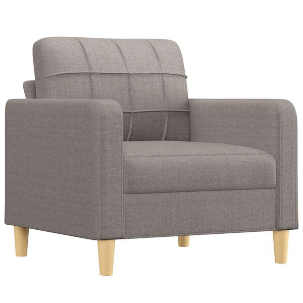 vidaXL Sofa Chair with Footstool Taupe 23.6" Fabric