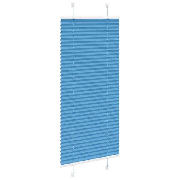 vidaXL Pleated Blind Blue 100% Polyester 23.6x39.4 in