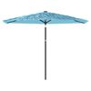 vidaXL Garden Parasol Blue Polyester, Powder-Coated Steel Large