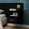 vidaXL Wall-mounted Bedside Cabinet Black Engineered wood Standard
