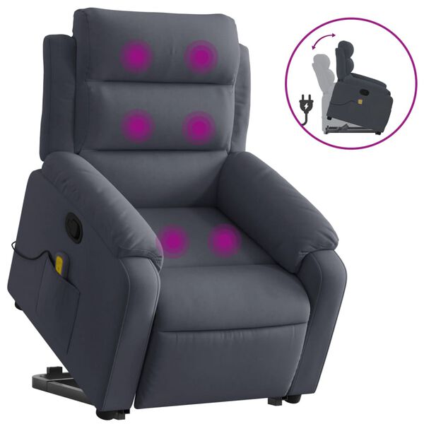 vidaXL Stand Up Massage Recliner Chair Dark gray